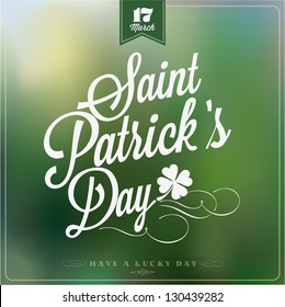 Saint Patrick's Day Typographical Background