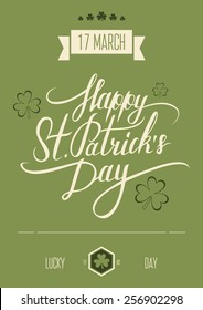 Saint Patrick's Day typographical background.