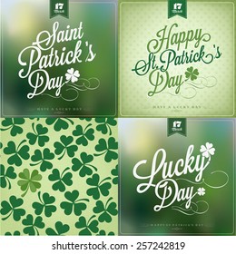 Saint Patrick's Day Typographical Background Set