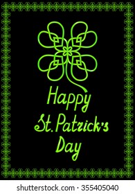 Saint Patrick's Day Typographical Background. Lettering  vector design greetings card or poster.