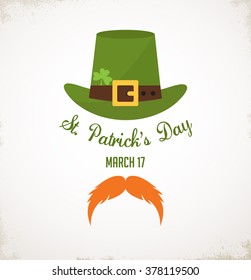 Saint Patrick's Day Typographical Background. invitation or card