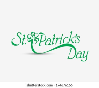 Saint Patrick's Day Typographical Design.