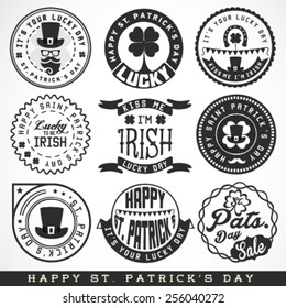 Saint Patrick's Day Typographical Design Elements and Badges