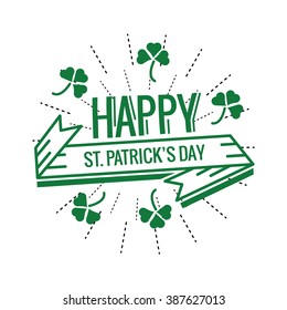 Saint Patrick's Day Typographical.  flat thin line design elements. vector illustration