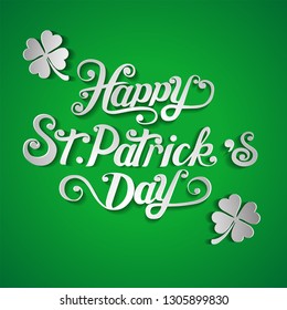 Saint Patrick's Day Typographical greeting Background. Vector illustration