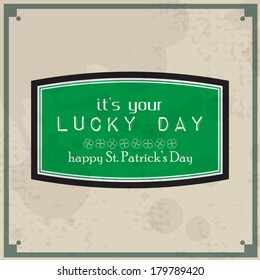 Saint Patrick's Day Typographical Retro Background (EPS10 Vector)