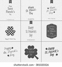 Saint Patricks Day Typography Design Set