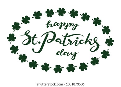 Saint Patrick's Day typography lettering poster. St.Patricks Day celebration design background, vector illustration. Hand sketched St.Patricks Day lettering. Beer festival template, decoration badge.