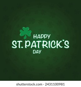 Saint patricks day typography poster. Hand sketched lettering st. patrick day decorated by clover leafs. Celtic modern calligraphy vector eps 10