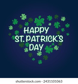 Saint patricks day typography poster. Hand sketched lettering st. patrick day decorated by clover leafs. Celtic modern calligraphy vector eps 10