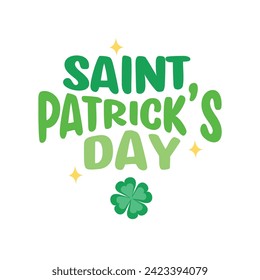 Saint patricks day typography vector with shamrock