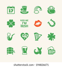 Saint Patrick's Day. Universal flat icons set