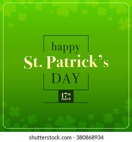 Saint Patrick's Day Vector with Background