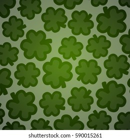 Saint Patrick's Day vector background. Three-leaved shamrock symbol