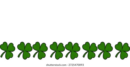Anuncio de Vector del día de San Patricio con tréboles verdes y espacio blanco