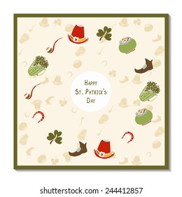 Saint Patrick's Day vector card.