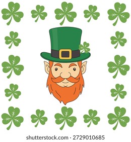 Saint Patrick's Day vector design and clover leaf frame for Saint Patrick's Day