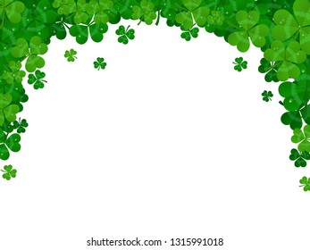 Saint Patrick's day vector frame with green shamrock