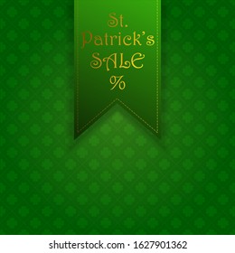 Saint Patrick's day vector frame with green shamrock