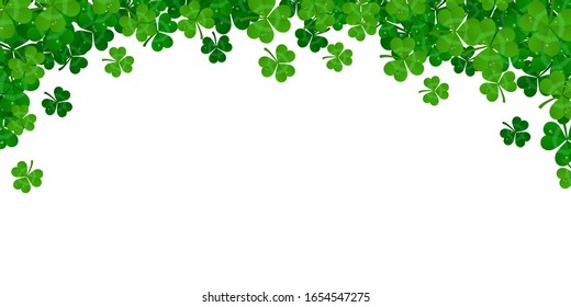 Saint Patrick's day vector frame with green shamrock