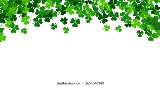 Saint Patrick's day vector frame with green shamrock