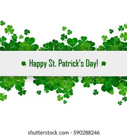 Saint Patrick's day vector frame with green shamrock
