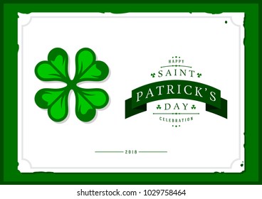 Saint Patrick's day vector illustration with traditional symbols. St. Patrick's day colorful greeting card. Celebration poster with irish elements.