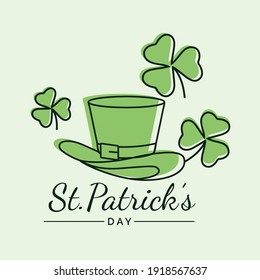 Saint Patrick's Day, Vector illustration brochure, holiday invitation, corporate celebration. shamrock, pot with gold coins, horseshoe, green ale on black background. Vector illustration.