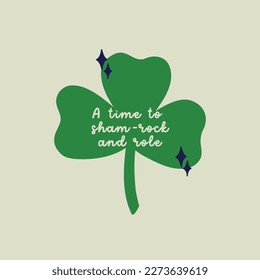 Saint Patrick's Day vector illustration concept green shamrock and typography. Flat illustration clipart for print design