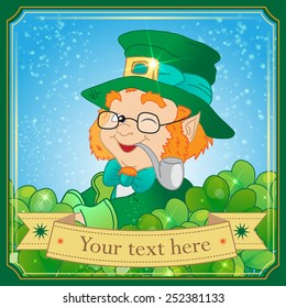Saint Patrick's day vector illustration with Leprechaun