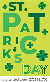 Saint Patrick's Day vector illustration with clover, horseshoe, and festive symbols. Luck and Irish tradition design for posters and greetings.