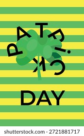 Saint Patrick's Day vector illustration with clover, horseshoe, and festive symbols. Luck and Irish tradition design for posters and greetings.