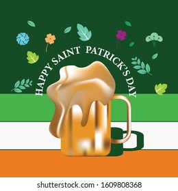 saint patrick's day vector image with beer mug