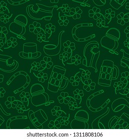 Saint Patricks Day vector seamless pattern background