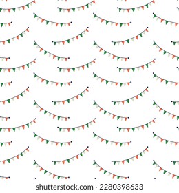 Saint Patrick's Day vector seamless pattern with ireland celebration flag. Irish background for print, textile, wrapping paper, fabric