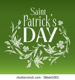 Saint Patrick's day vector vignette with Floral Ornament