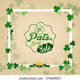 Saint Patrick's Day Vintage Typographical Background for Greeting Cards, Invitations or Posters