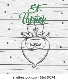  Saint Patrick's Day. Vintage Vector design greetings card or poster.