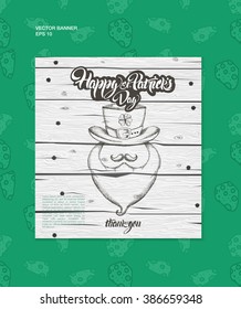  Saint Patrick's Day. Vintage Vector design greetings card or poster.