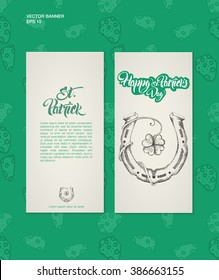 Saint Patrick's Day. Vintage Vector design greetings card or poster. St. Patrick's Day banners. Vector illustration