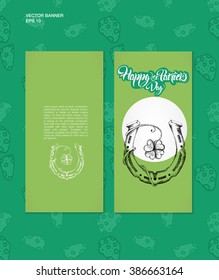 Saint Patrick's Day. Vintage Vector design greetings card or poster. St. Patrick's Day banners. Vector illustration