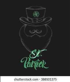  Saint Patrick's Day. Vintage Vector design greetings card or poster.