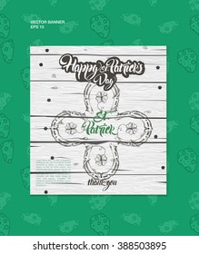 Saint Patrick's Day. Vintage Vector design greetings card or poster. St. Patrick's Day poster. Vector illustration