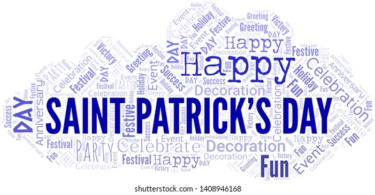 Saint Patrick's Day Word Cloud. Wordcloud Made With Text.