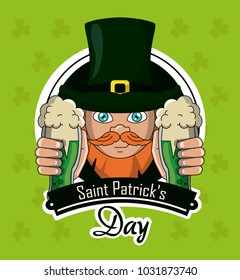 Saint patricks days cartoons card