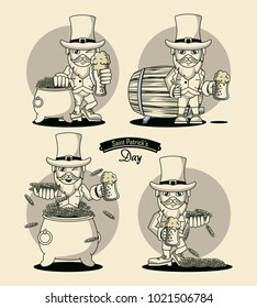Saint patricks elf cartoon