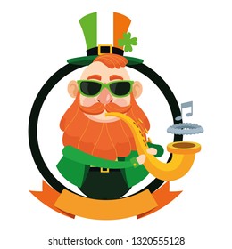 Saint patricks elf round emblem