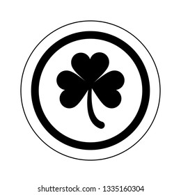 Saint patricks gold coin black and white
