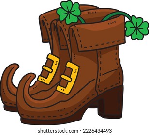 Saint Patricks Leprechaun Shoes Cartoon Clipart 