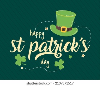 saint patricks lettering with tophat